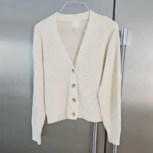 H&M Cream Button-Up Women's Cardigan